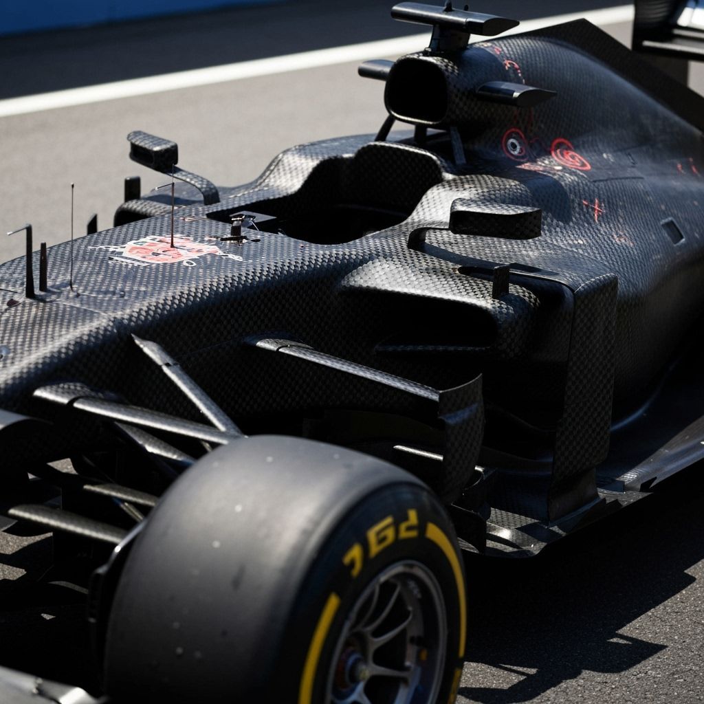 Exposed Carbon Fiber Formula 1 Car: Aerodynamic Beauty
