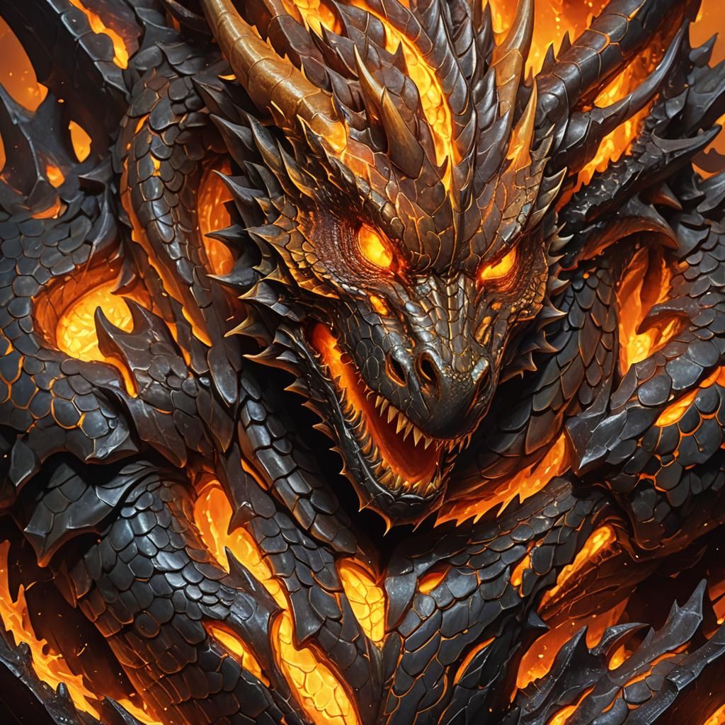 Dragon Chest Scales Glowing with Molten Lava