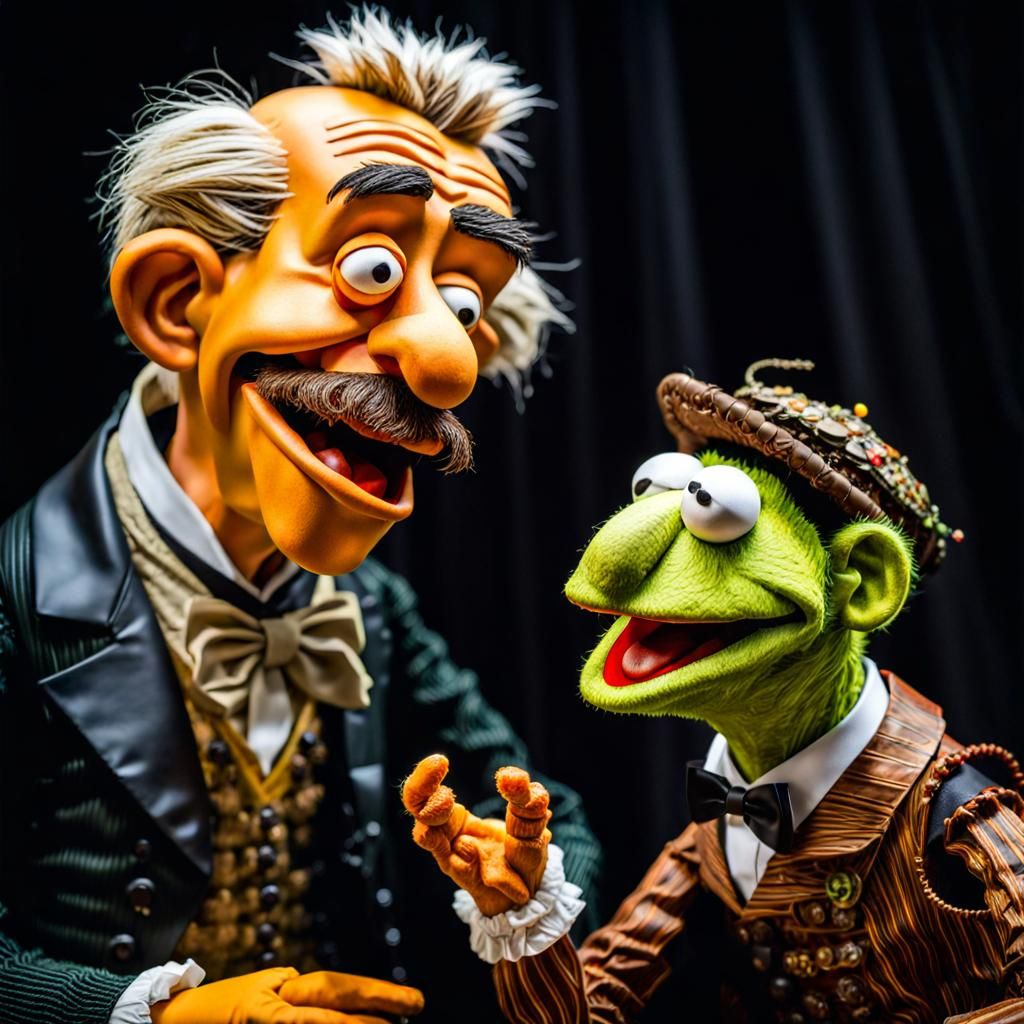 Gothic Baroque Goofy Puppet Portrait in Stop Motion Style