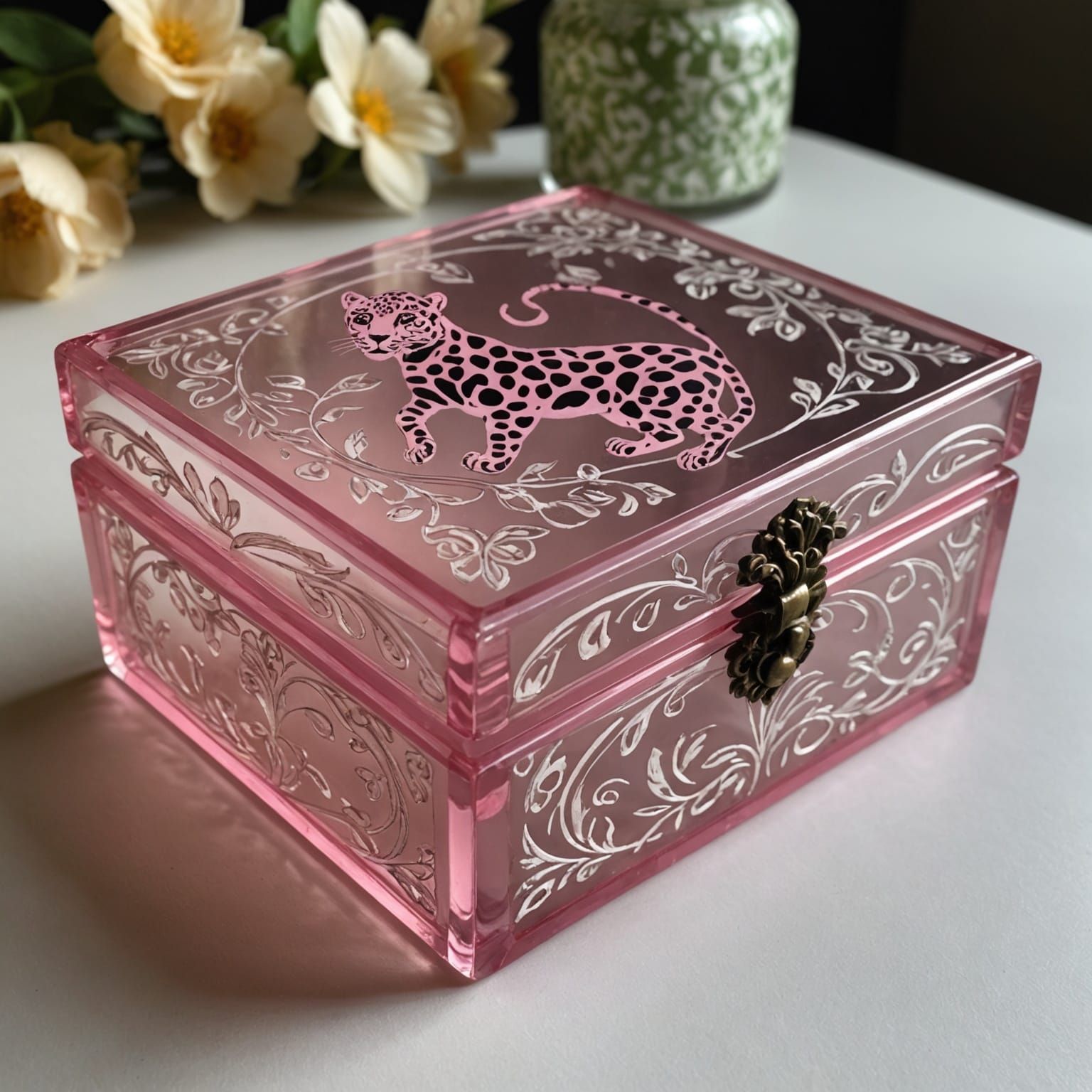 Fairy Pink Leopard Print Decorated Box