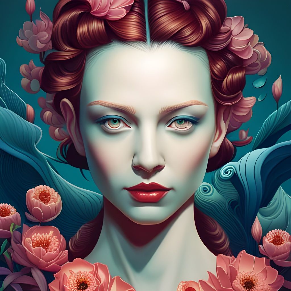 Floral Portrait with Volumetric Lighting