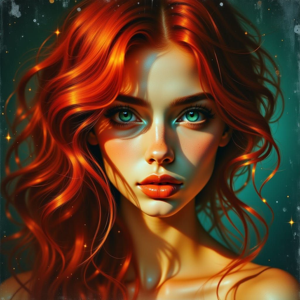 Hyper-Realistic Portrait of a Young Woman in a Dreamlike Sta...