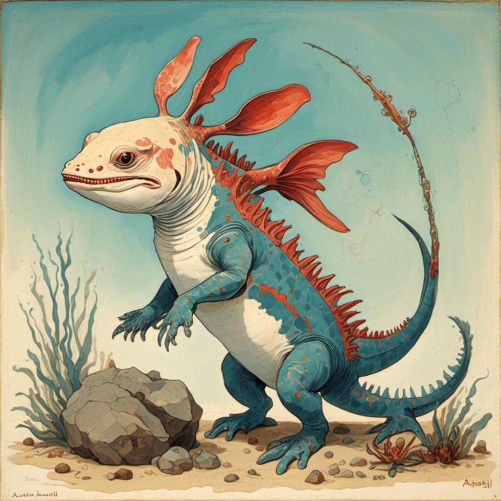 Axolotl in Leviathan Abyss Style