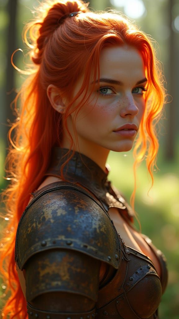 Ethereal Fantasy Warrior in Leather Armor