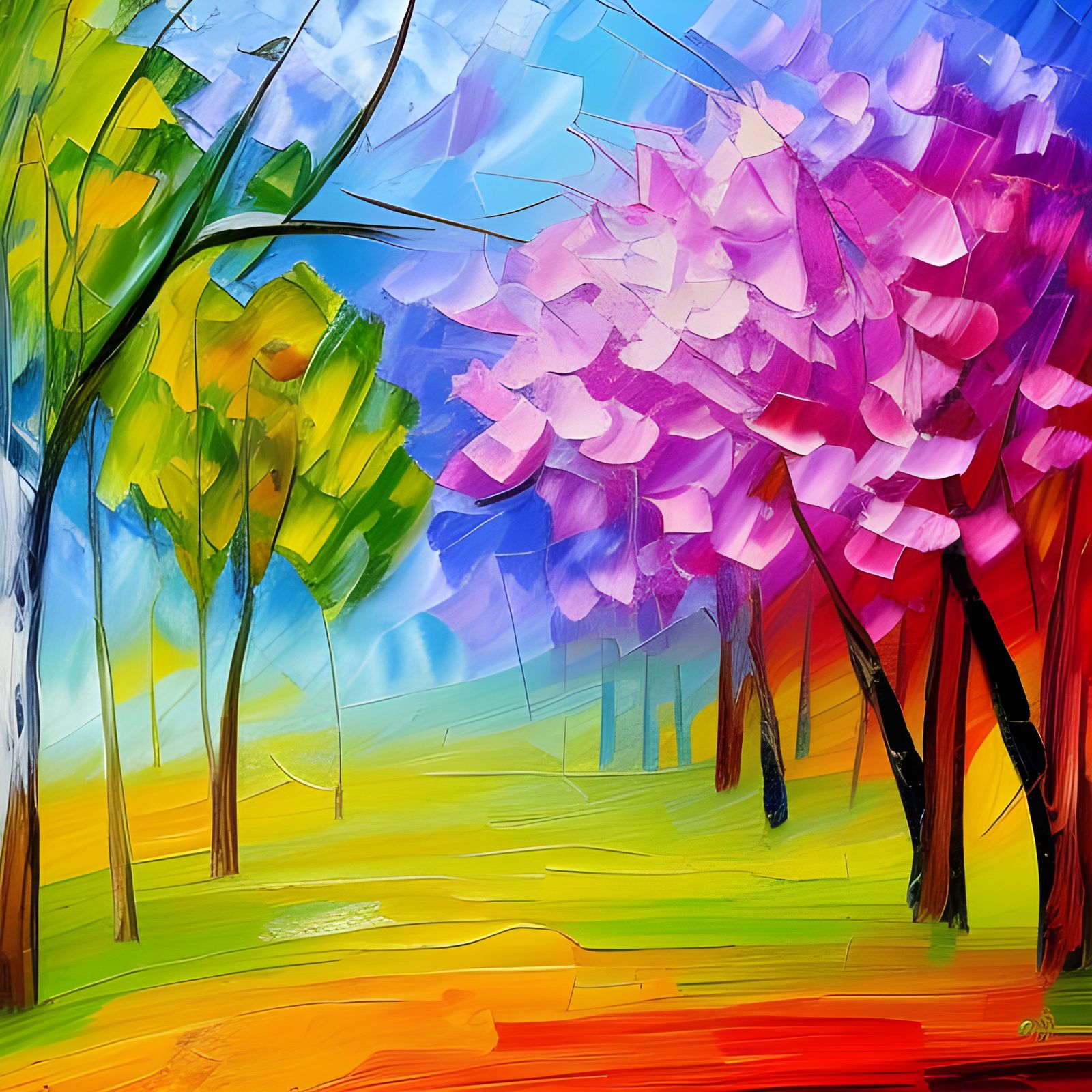 Springtime in Expressionist Neo-Impressionism Style