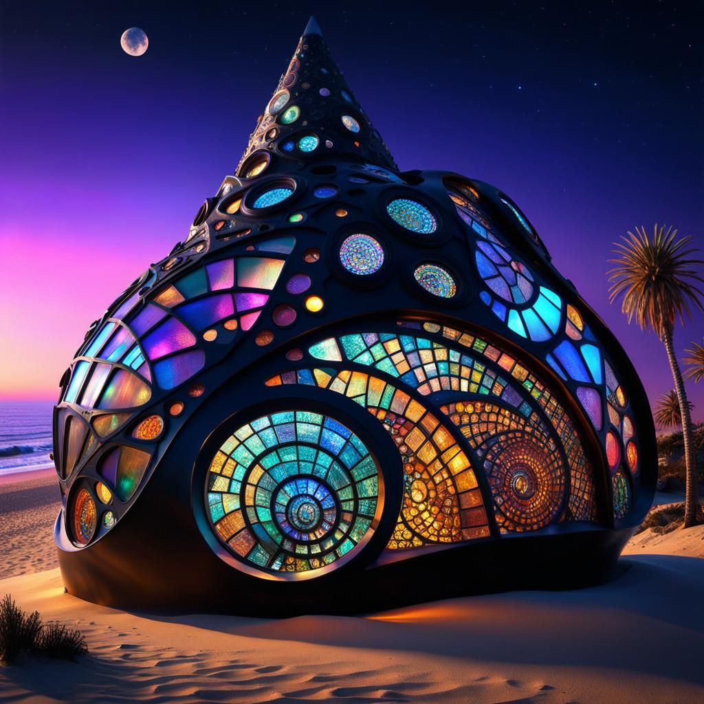 Futuristic Snail House on Distant Planet