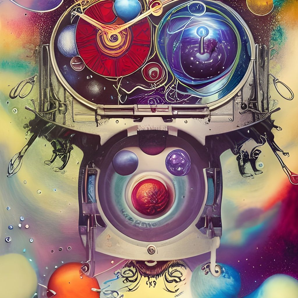 Quantum Time and Space in Mixed Media Illustration