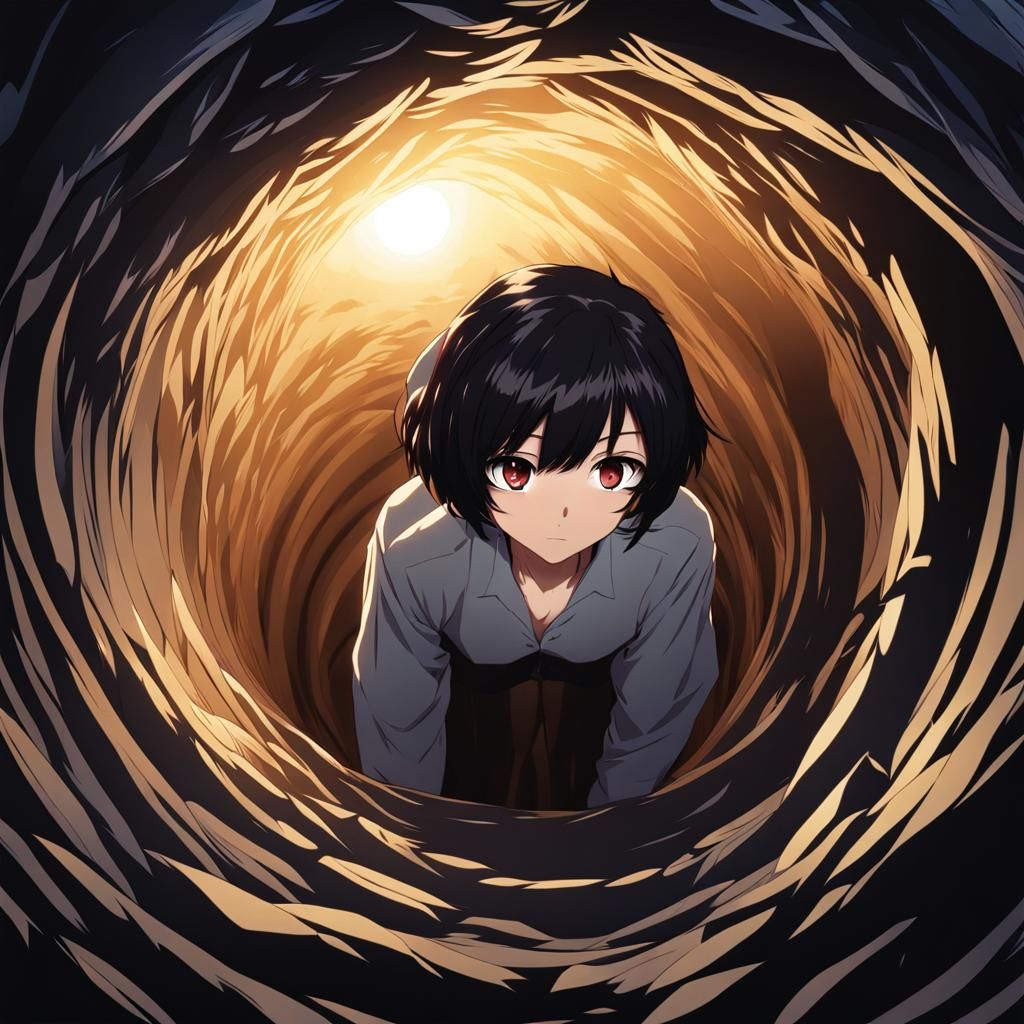 Anime Woman's Descent into Darkness