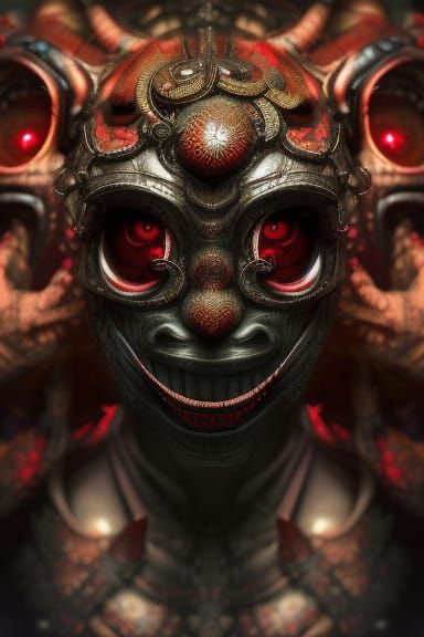 Elaborate Underworld God in Hyperdetailed Fantasy Art