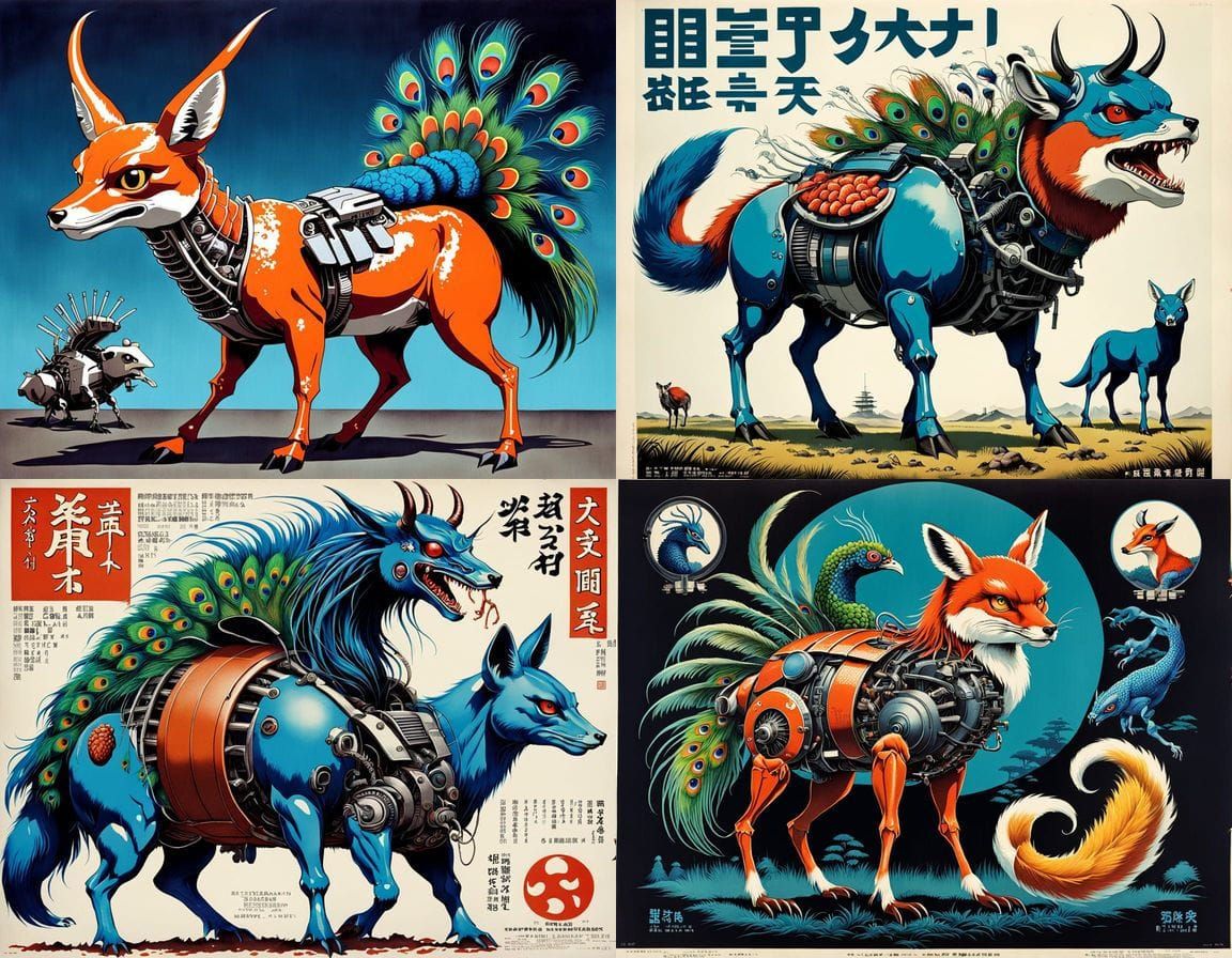 Grotesque 1970s Movie Poster: Cyberpunk-Inspired Monster Hyb...