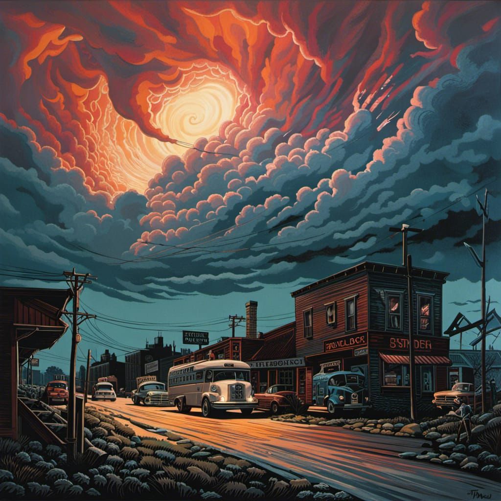 Otherworldly Storm in Graphic Novel Style