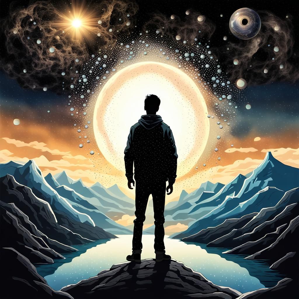 Radiant Black Hole Guides Mountain Man