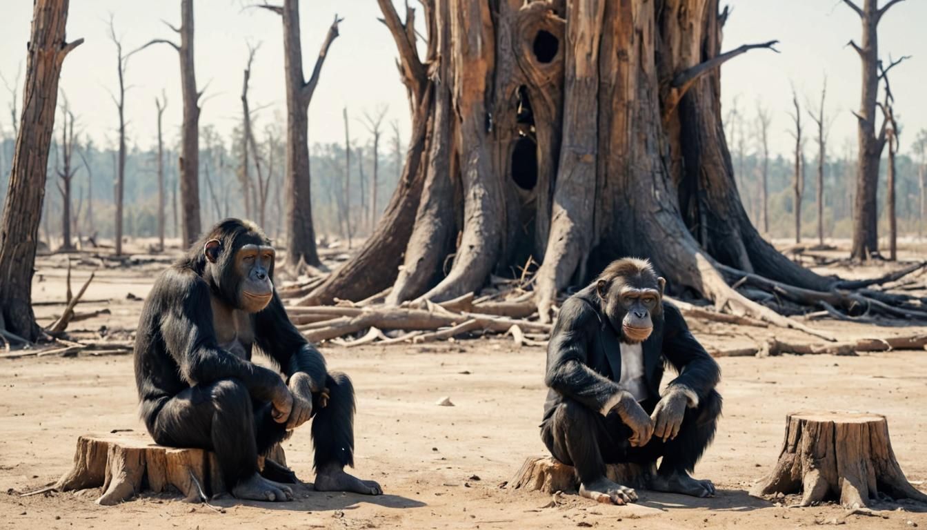 Boss, all the trees were cut down to make paper money. Now what?