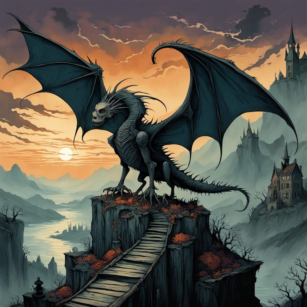 Haunted Victorian Rocking Chair in Gothic Horror Style