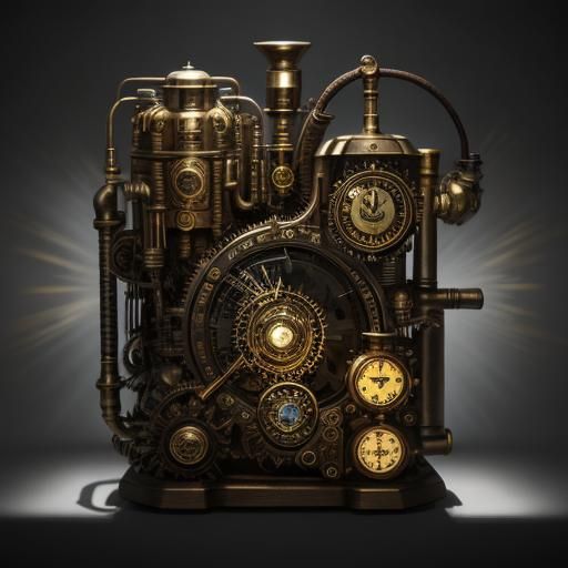 Steampunk Engine: Abstract Light and Shadow