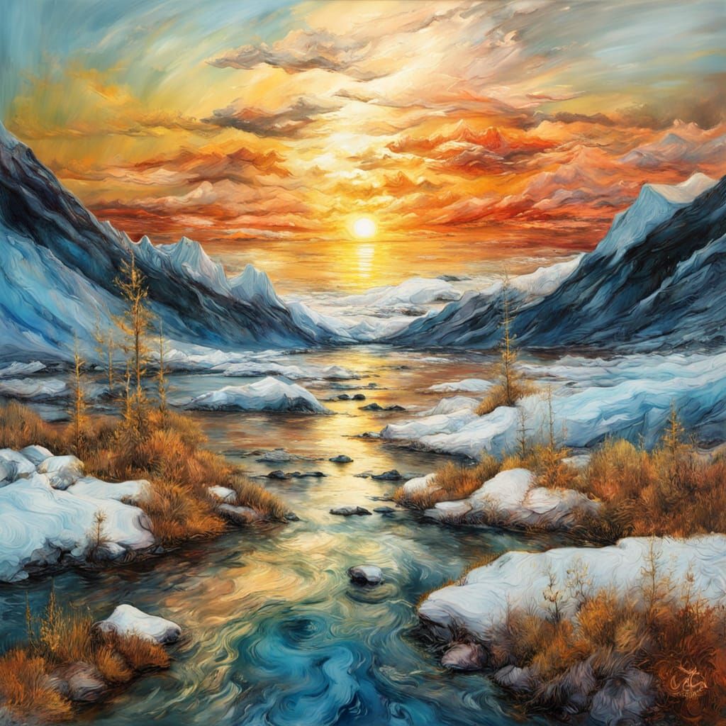 A serene arctic landscape