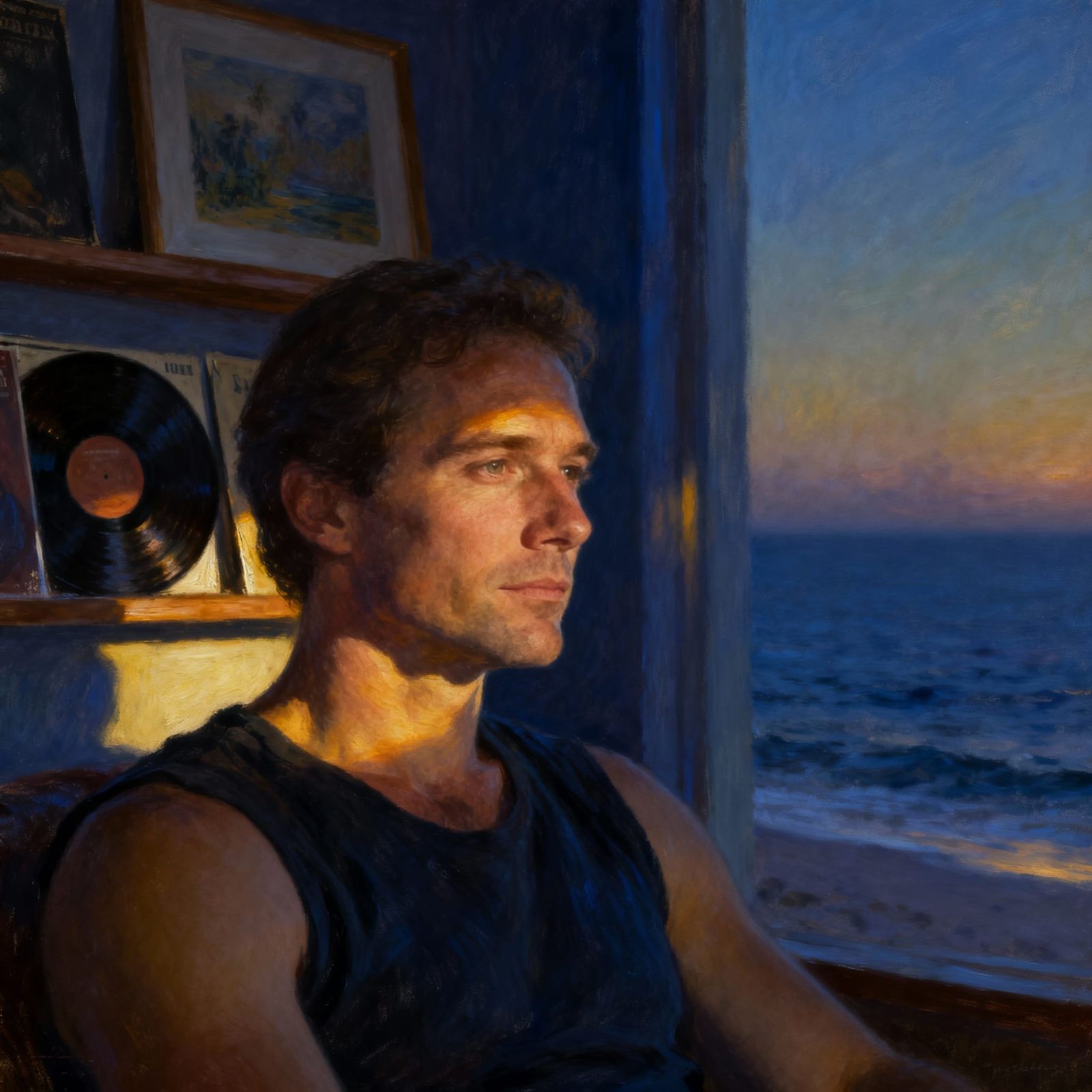 Cinematic Portrait of a Man in Soft Coastal Light