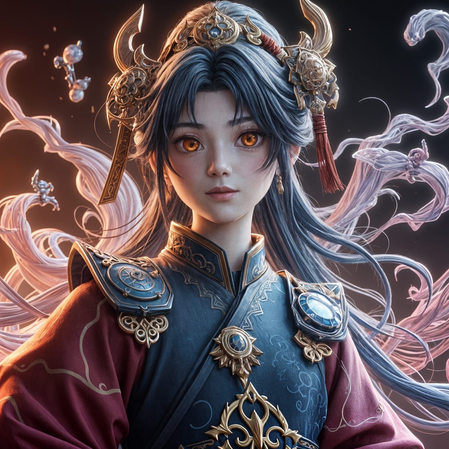 un personnage Donghua  By artist "anime", 3d anime art, insp...