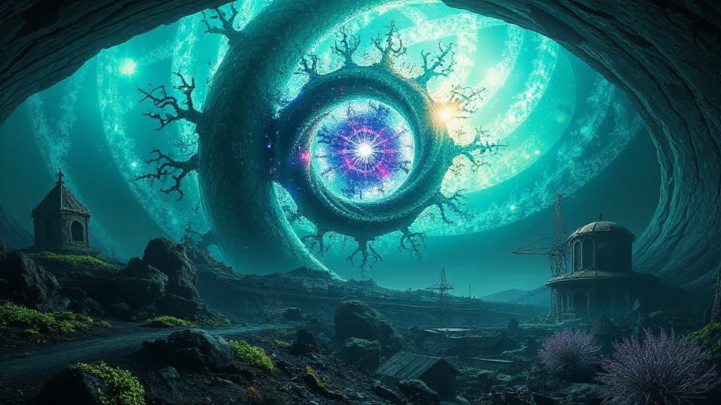 Surreal Futuristic Landscape Unveils Hidden Alien Ecosystem