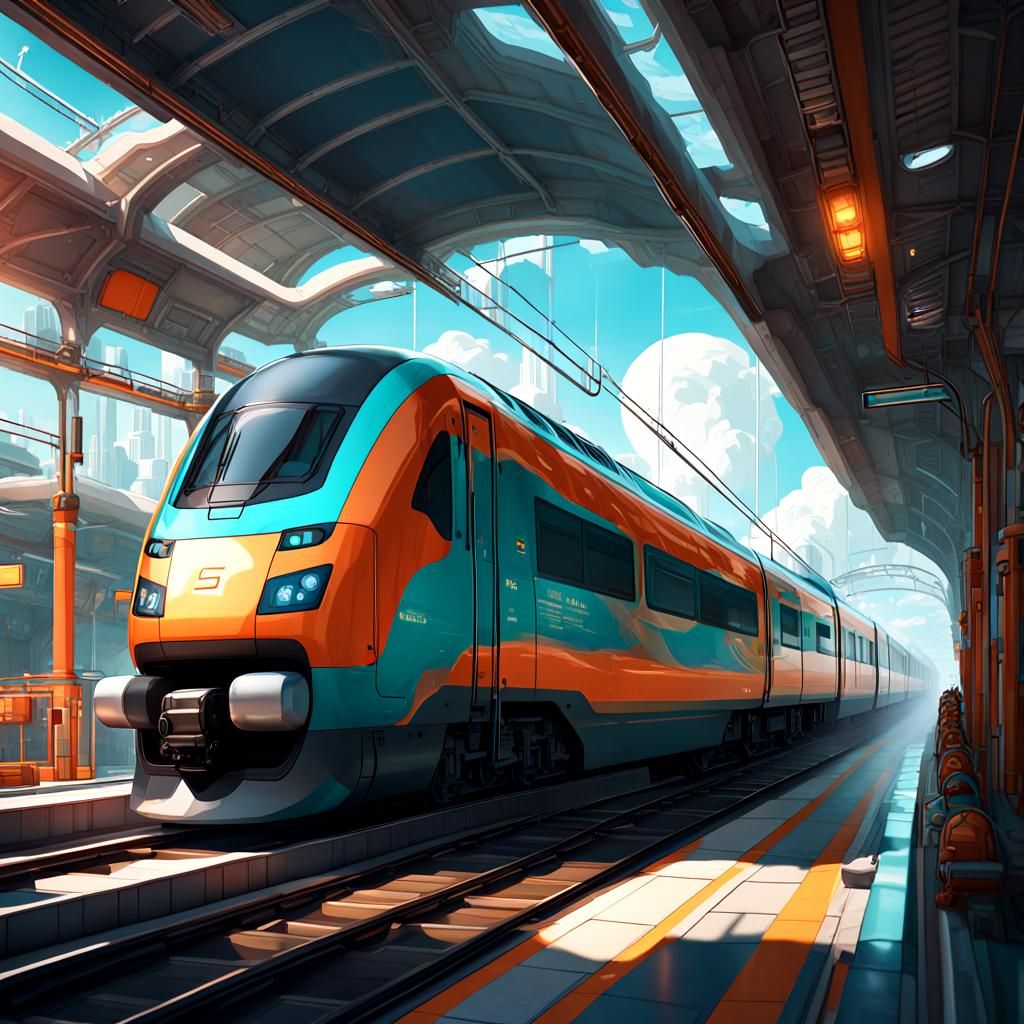 Singapore to Space Train Ride: Hyperdetailed Concept Art