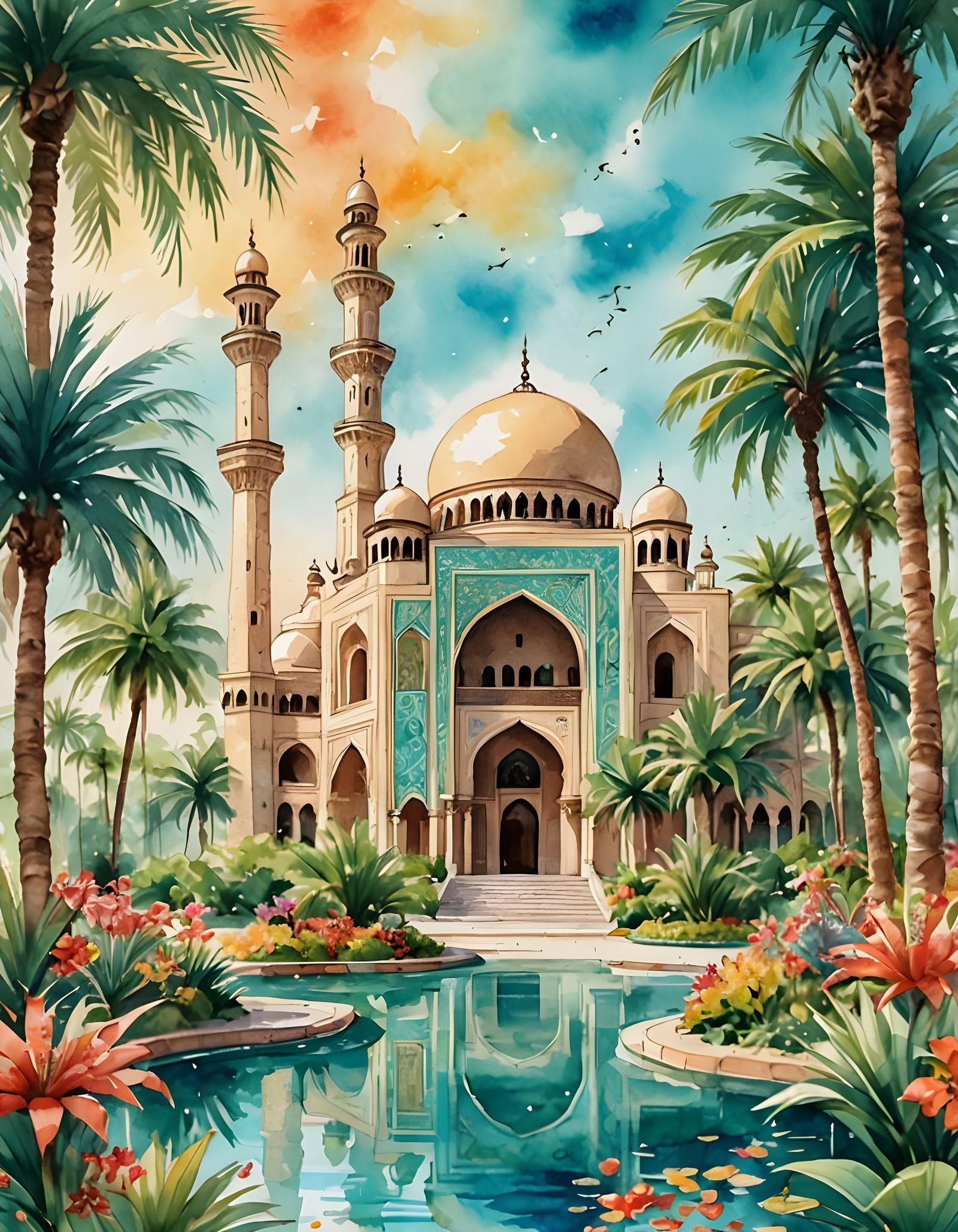 Calm Nature, Majestic Mosque