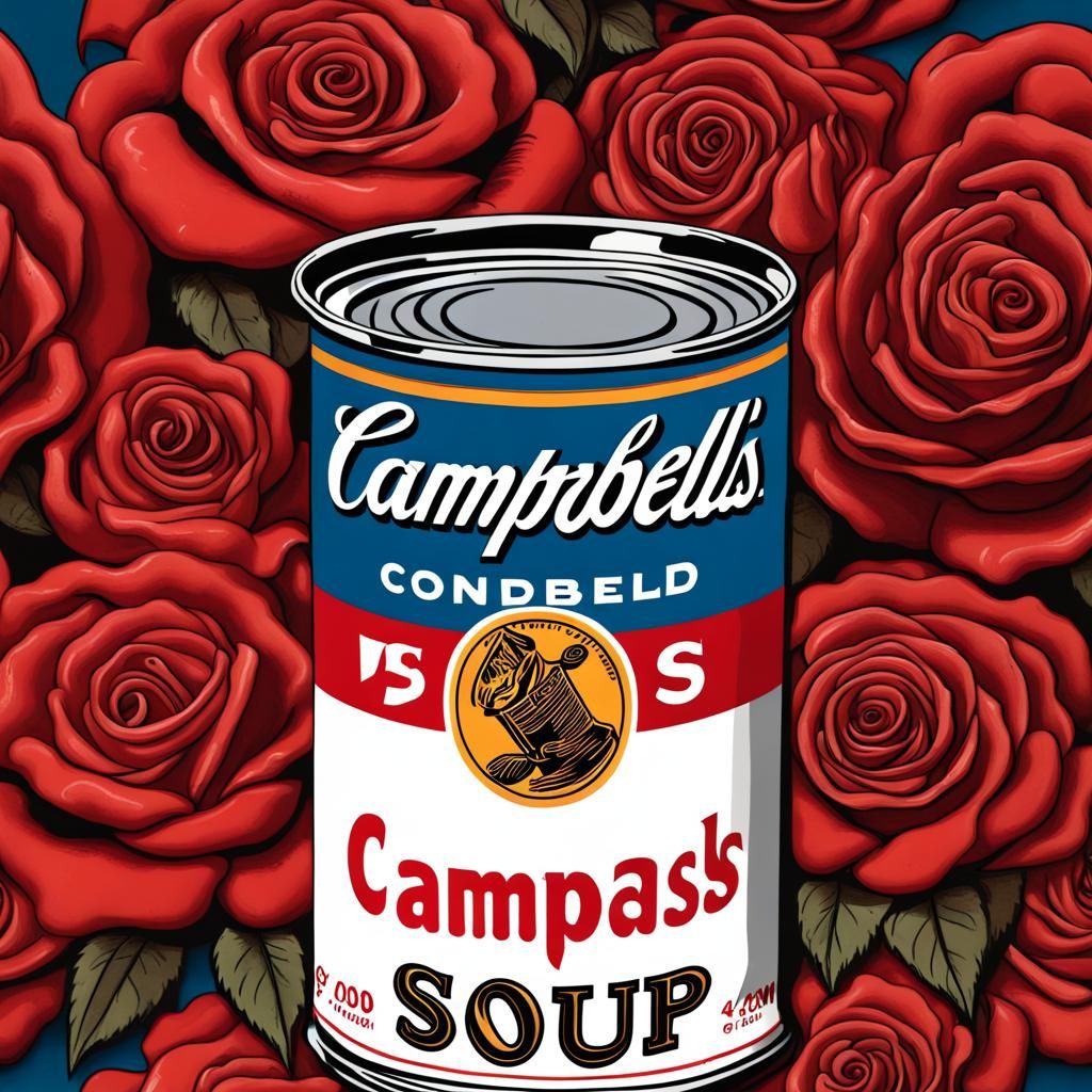 Roses Bloom in a Rusty Campbell's Soup Can