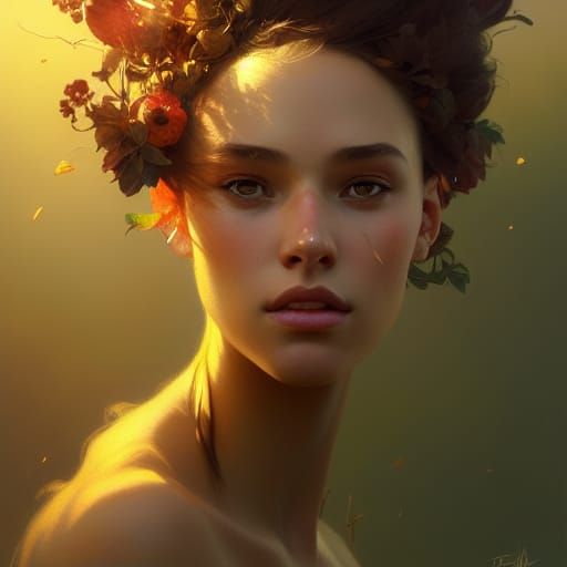Savanna Girl Portrait in Hyperdetailed Style