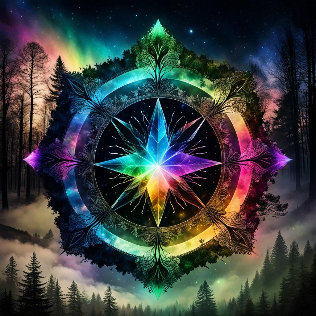 Luminescent Crystal Prism Over Handwritten Letter