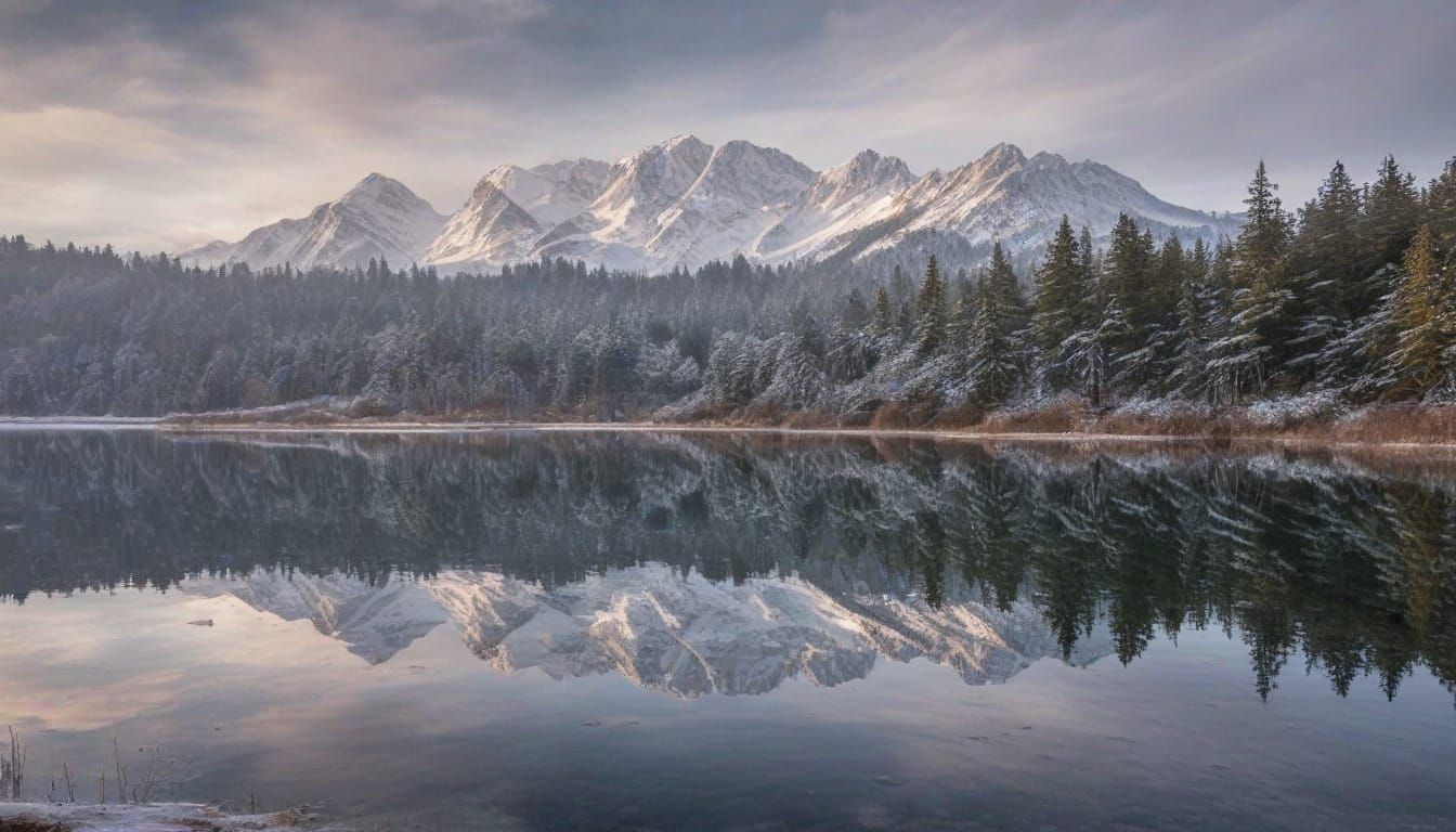 Ethereal Lake Landscape with Breathtaking Summer and Winter ...