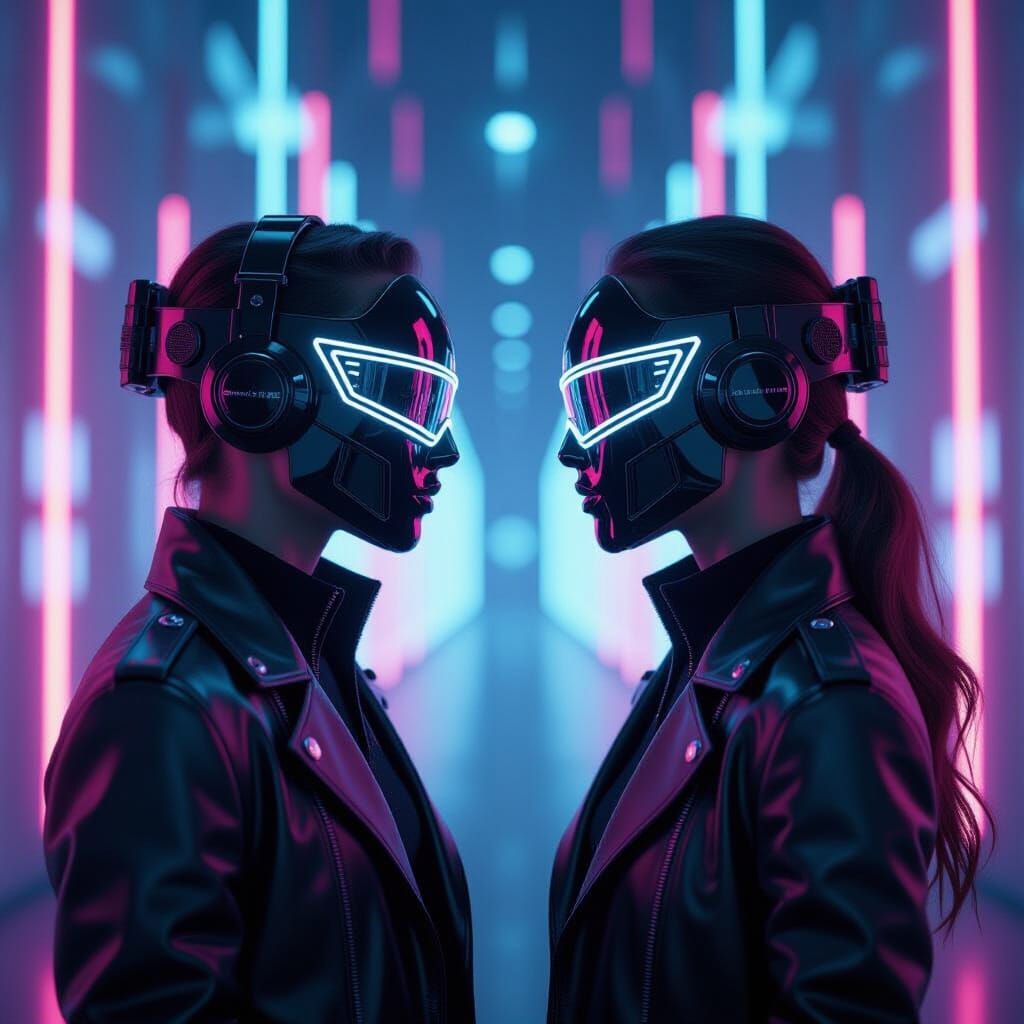 Quantum Mirror Reflecting Opposing Figures in Laser Masks