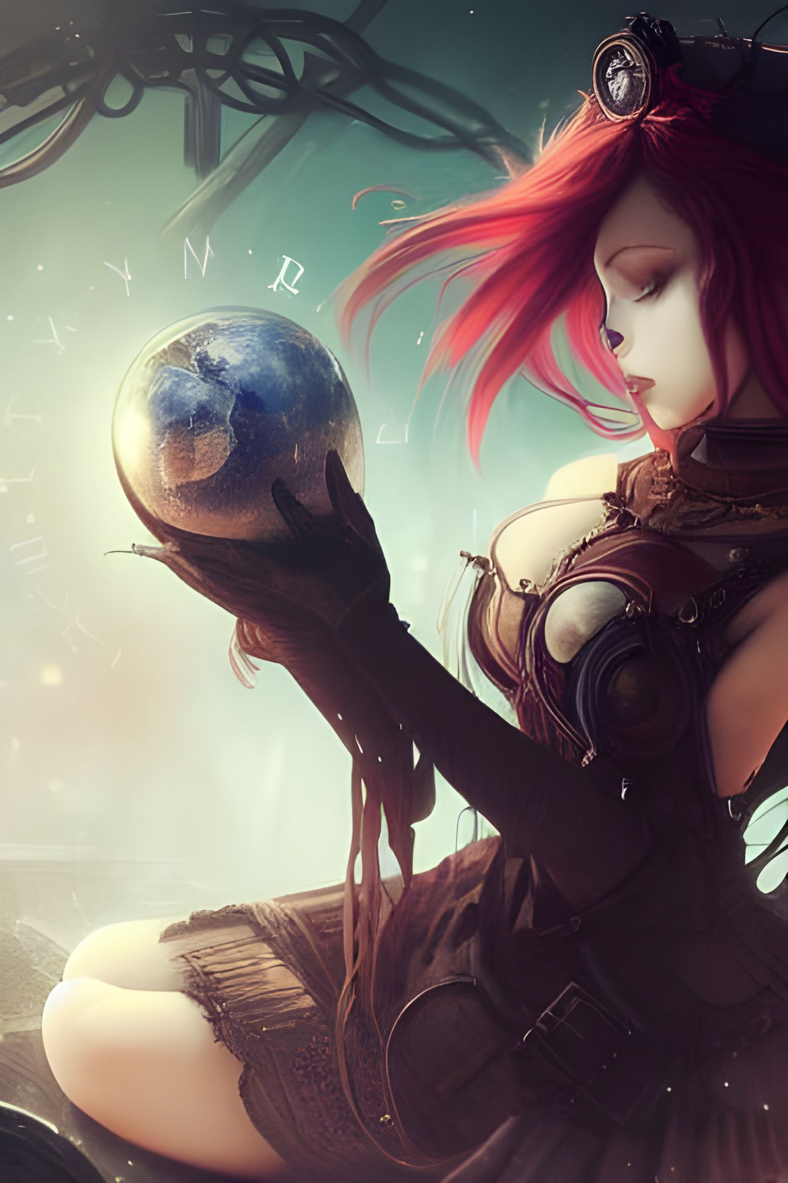 Gothic Steampunk Goddess in Hyper-Detailed Illustration