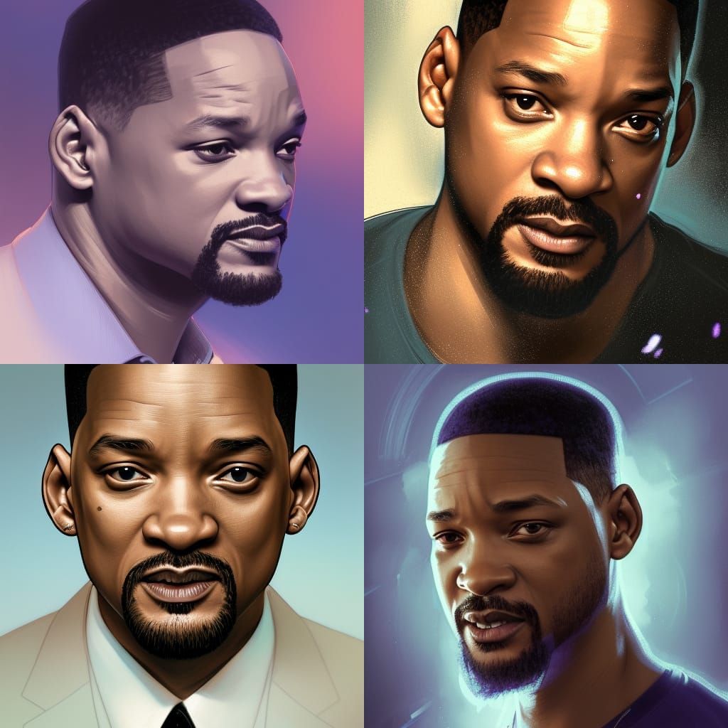 Will Smith Portrait in Hyperdetailed Art Style