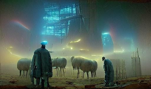 Dystopian Cyberpunk Cityscape in Sci-Fi Style