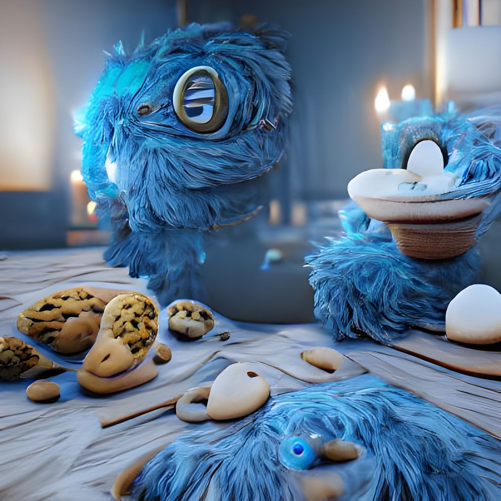 Ethereal Cookie Monster in 3D Unreal Engine