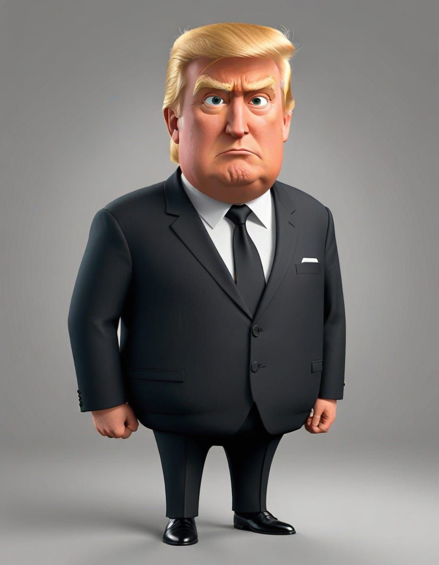 Donald Trump as Despicable Me Character in Pixar Style