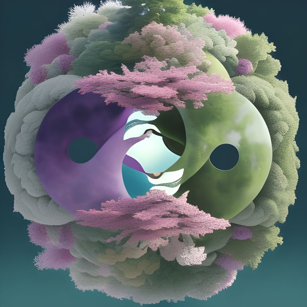 Yin and Yang Sphere in Detailed Digital Illustration