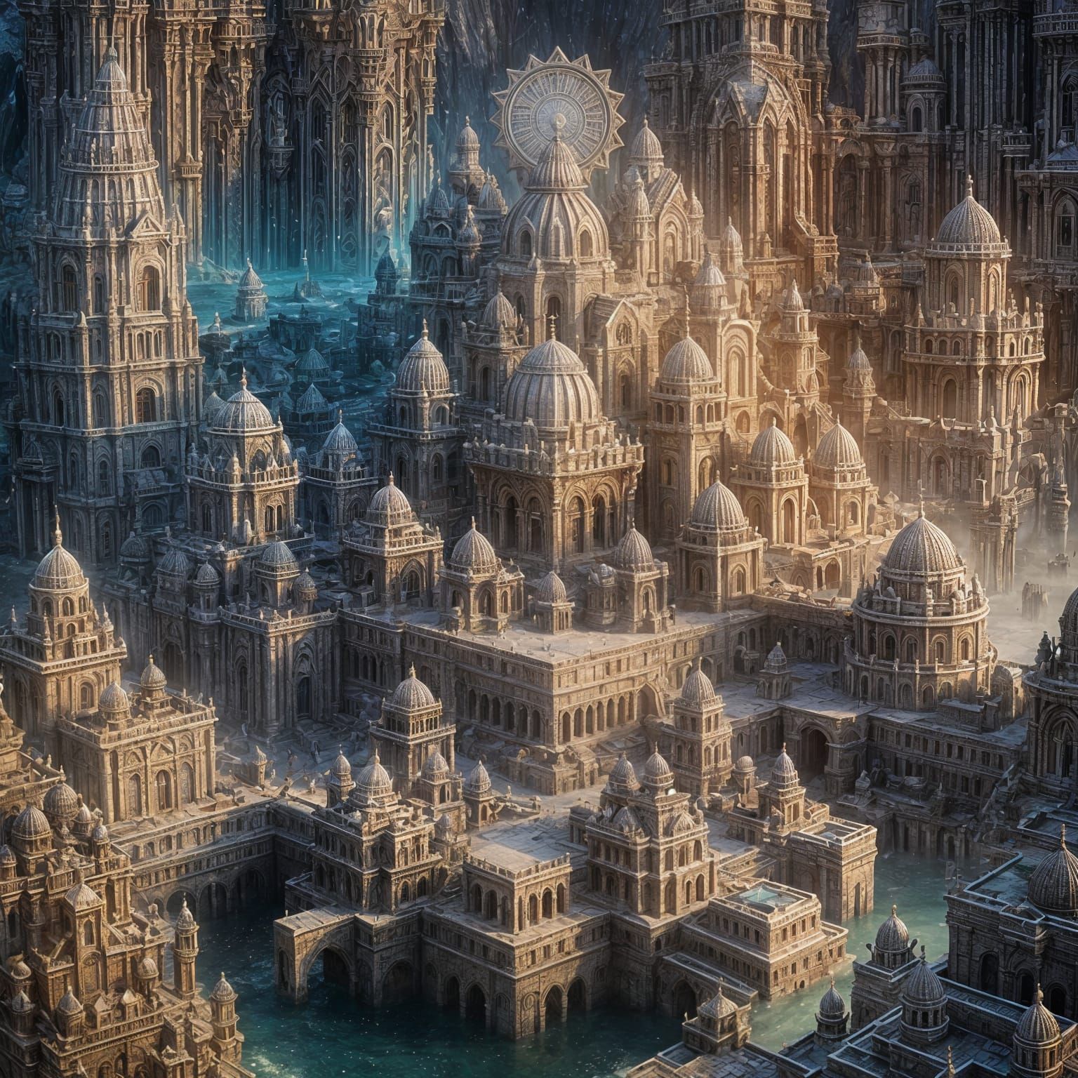 Epic Fantasy Dwarka Cityscape in Unreal Engine Style