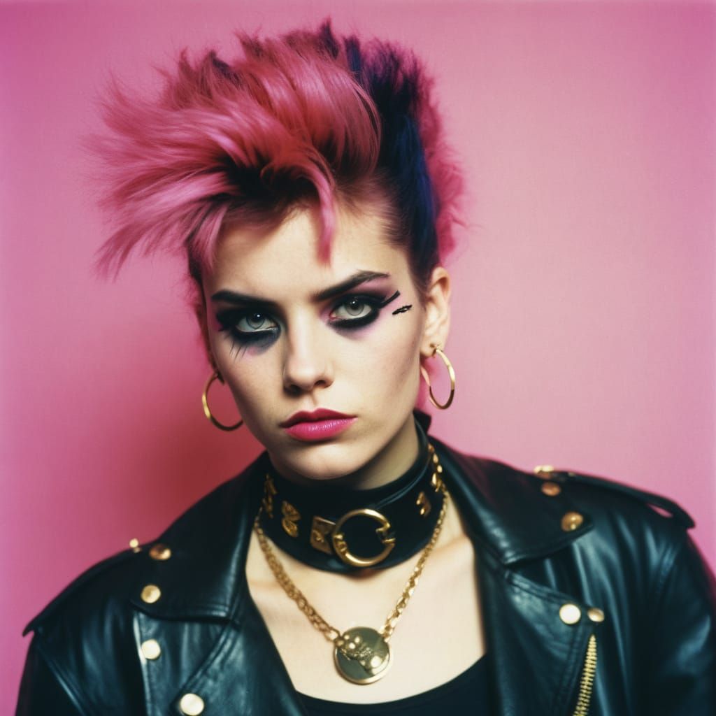 80s Punk Rock Girl with Hairspray Hair-Do