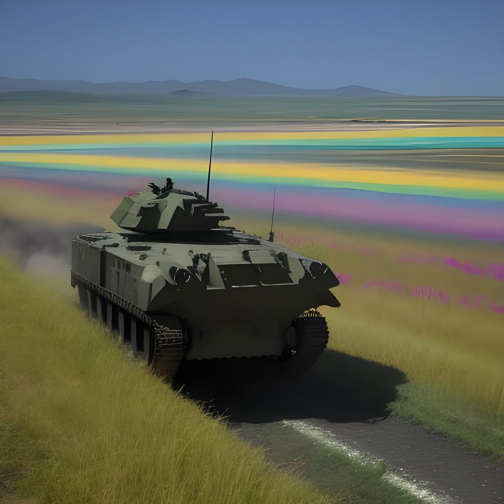 Vibrant Colorful War Scene