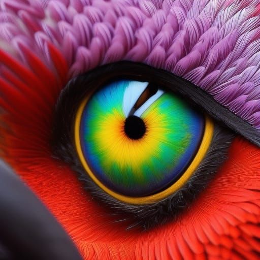 Hyperdetailed Parrot Portrait in Art Nouveau Style