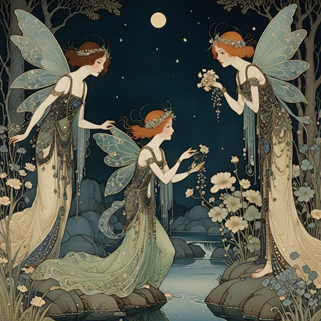 Enchanting Nymphs in a Golden Age Style