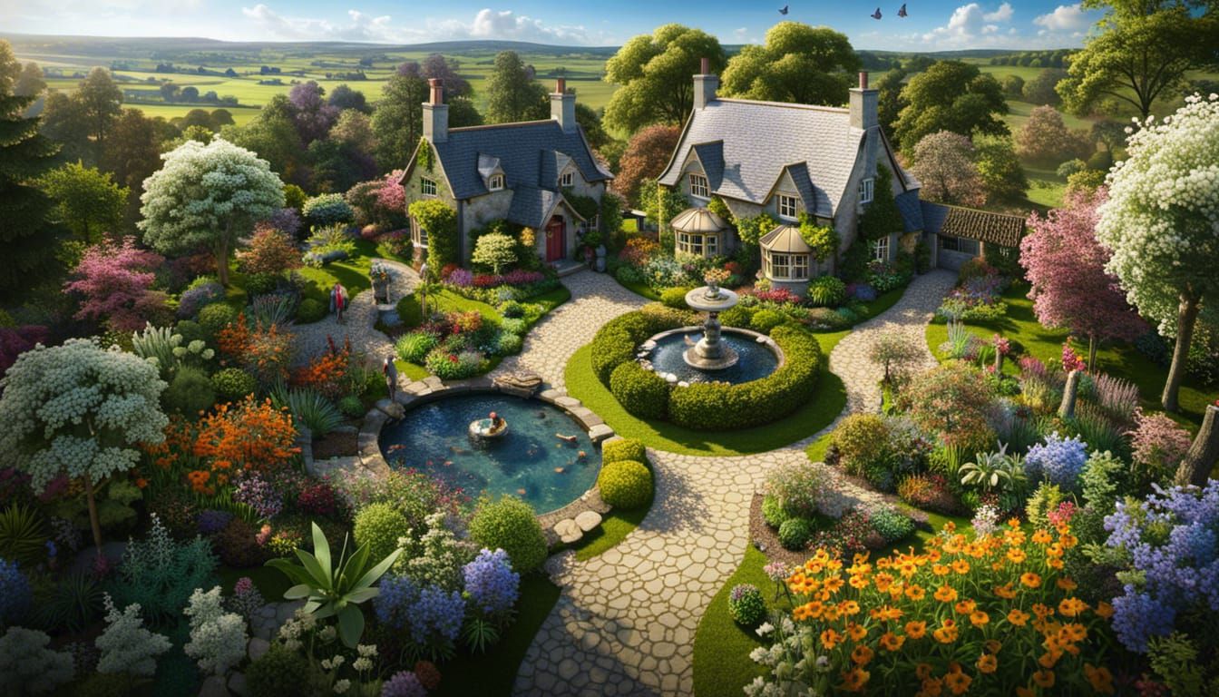 A beautiful English country house with a most stunning garden and beautiful countryside