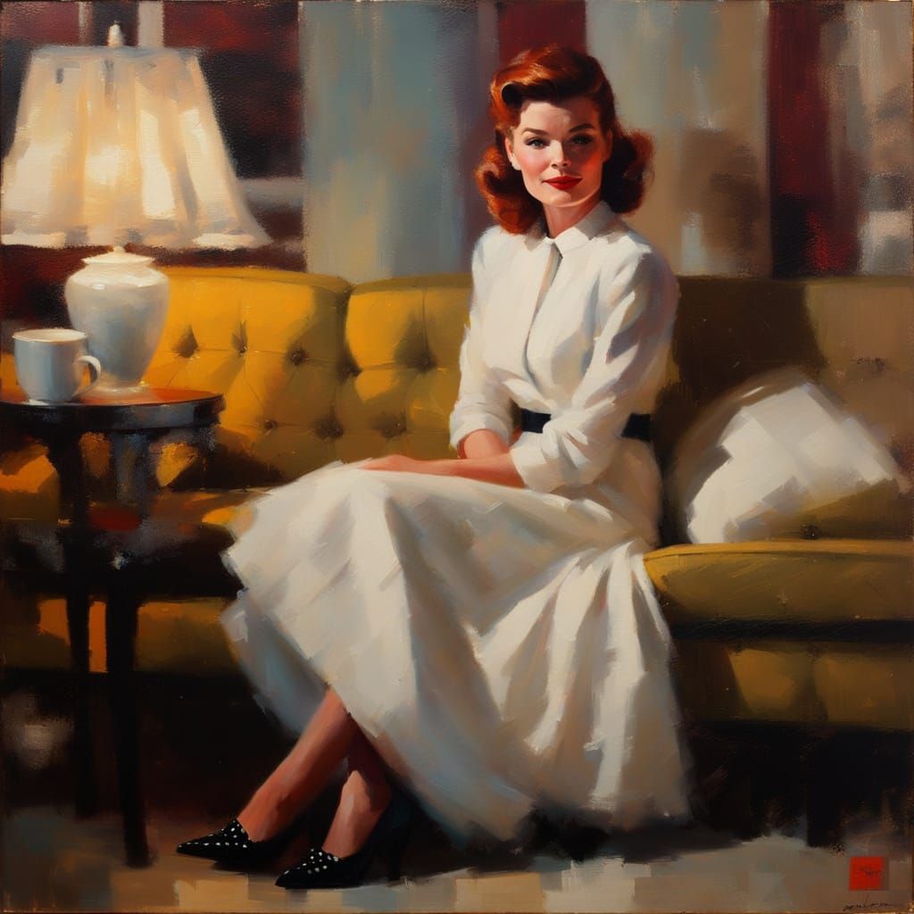Impressionist Housewife in 1950s Style