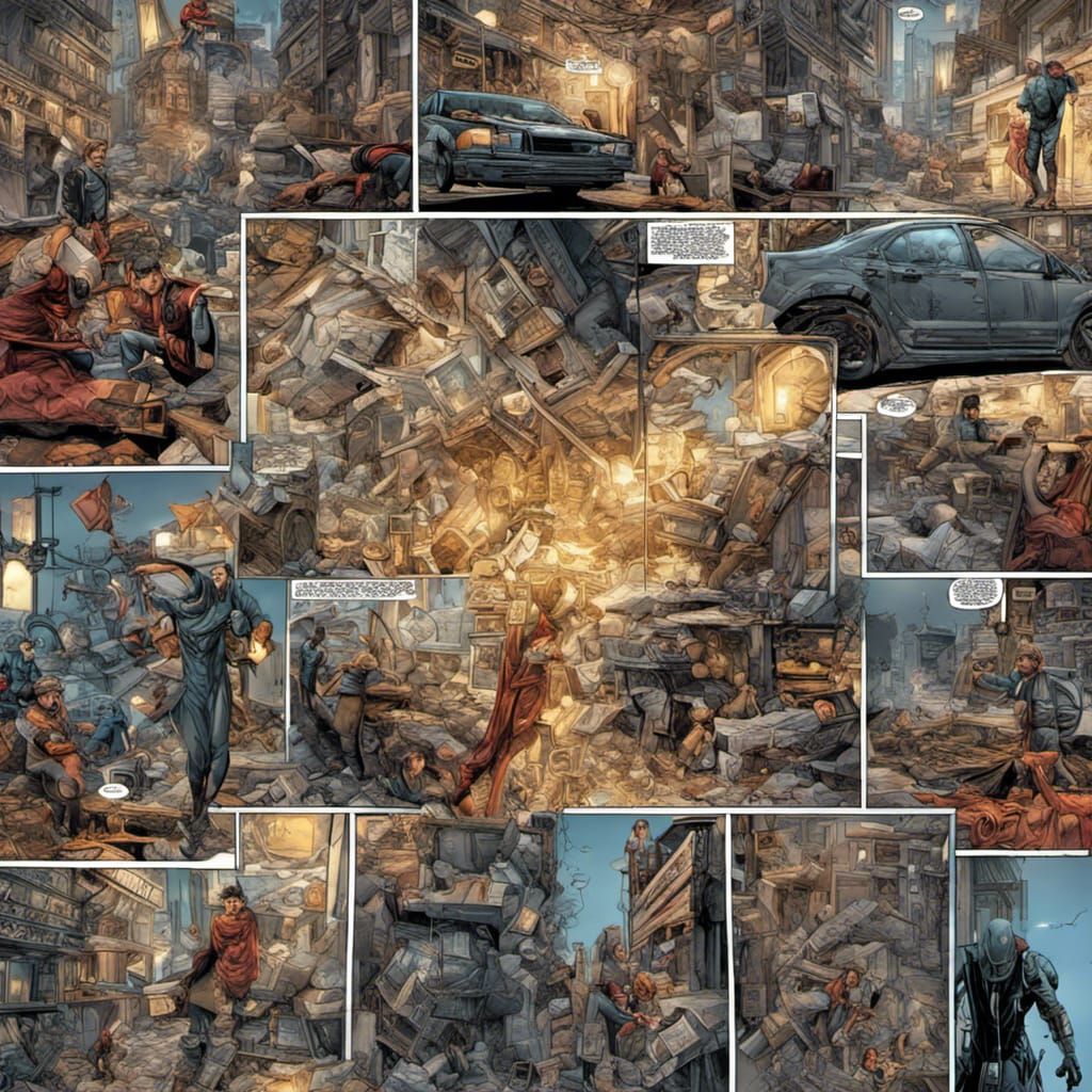 Hyperrealistic Comic Book Frame in HDR