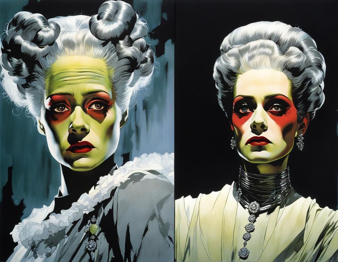 The Bride of Frankenstein in Elegant Gothic Style