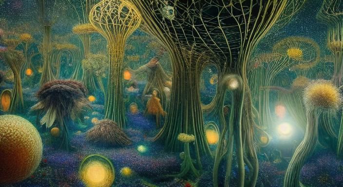 Mystical Ghost in Surreal Eerie Landscape