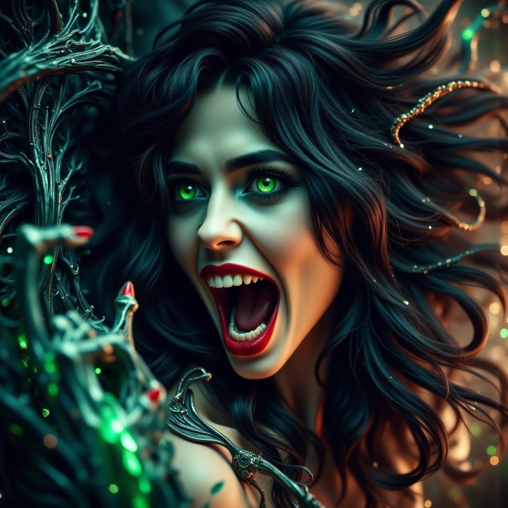Ethereal Vampire Goddess in Toxic Splendor