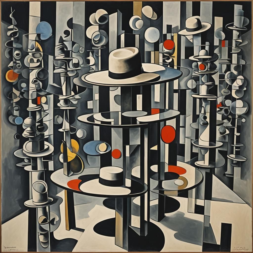 Escher-Inspired Hat Stand with Cubist Reflections