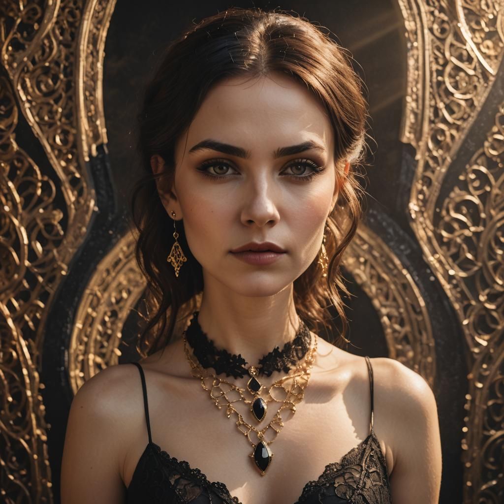 Elegant Gothic Portrait in Dark Academia Style