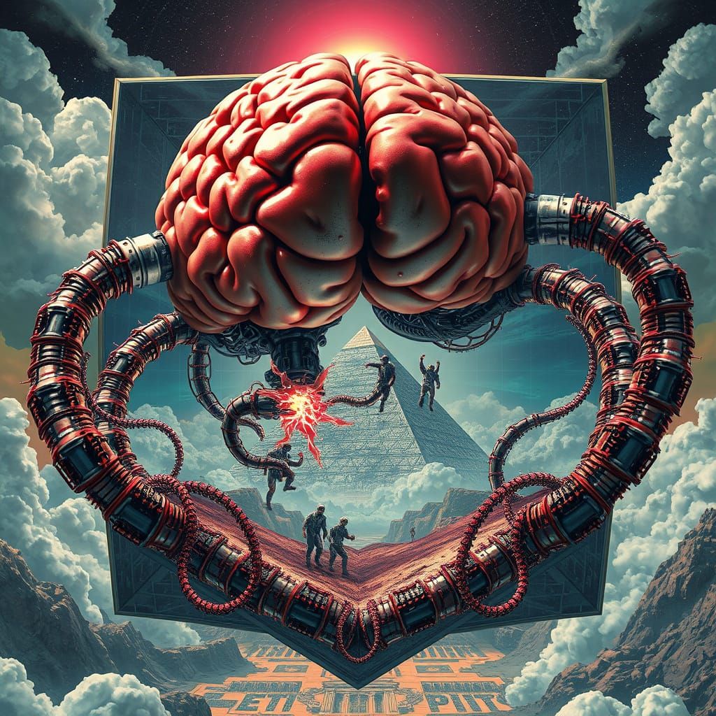 Giant Robot Brain Pops Zit in Surreal Hypercube